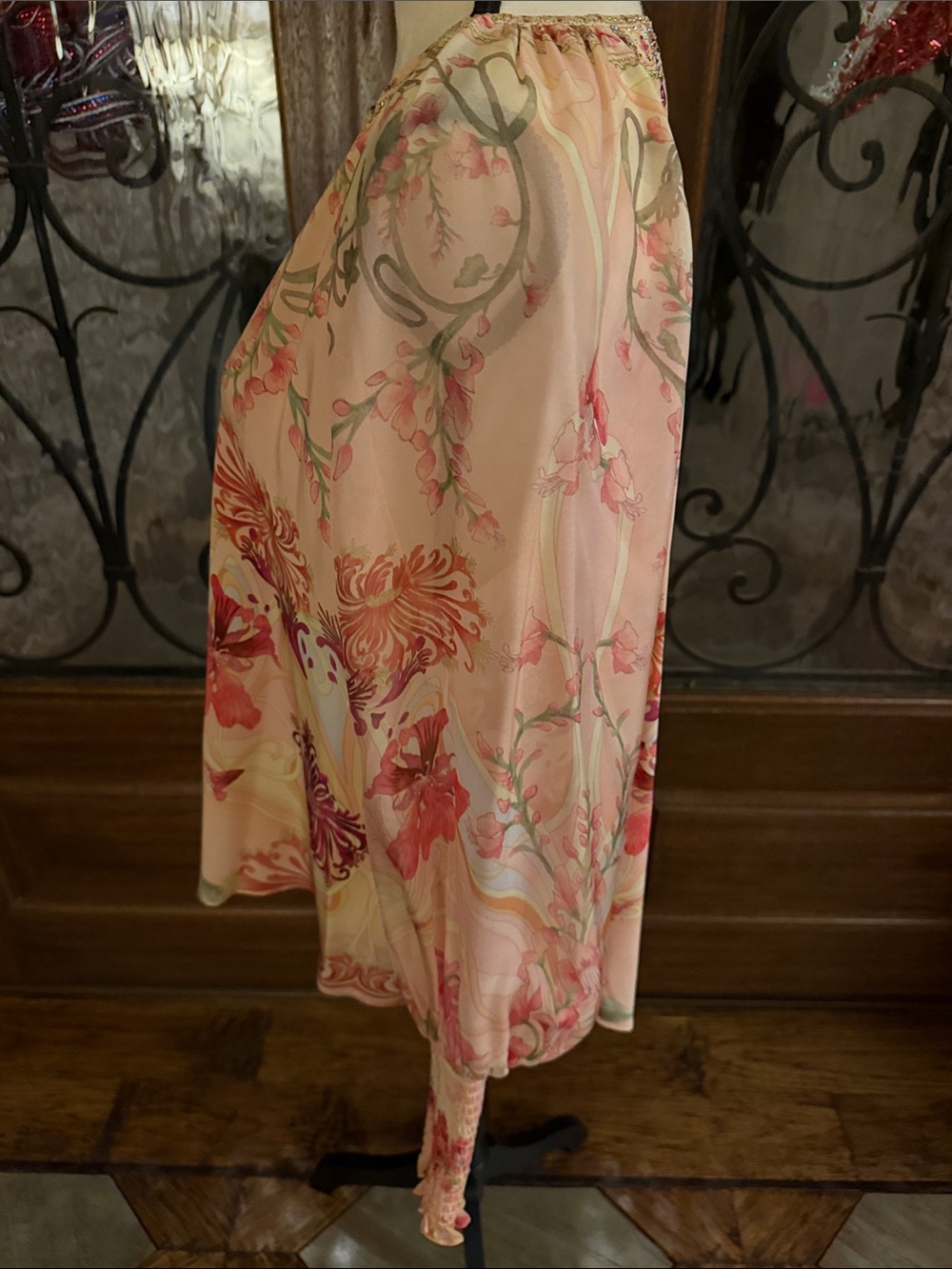 Camilla Blossoms and Brushstrokes Floral Silk V-Neck Blouse - Picture 6 of 10